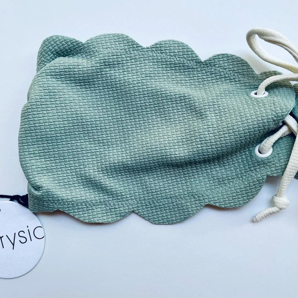 Marysia Riviera Bikini Swim Top Strapless Green Shimmer Size Large NEW - Picture 2 of 7